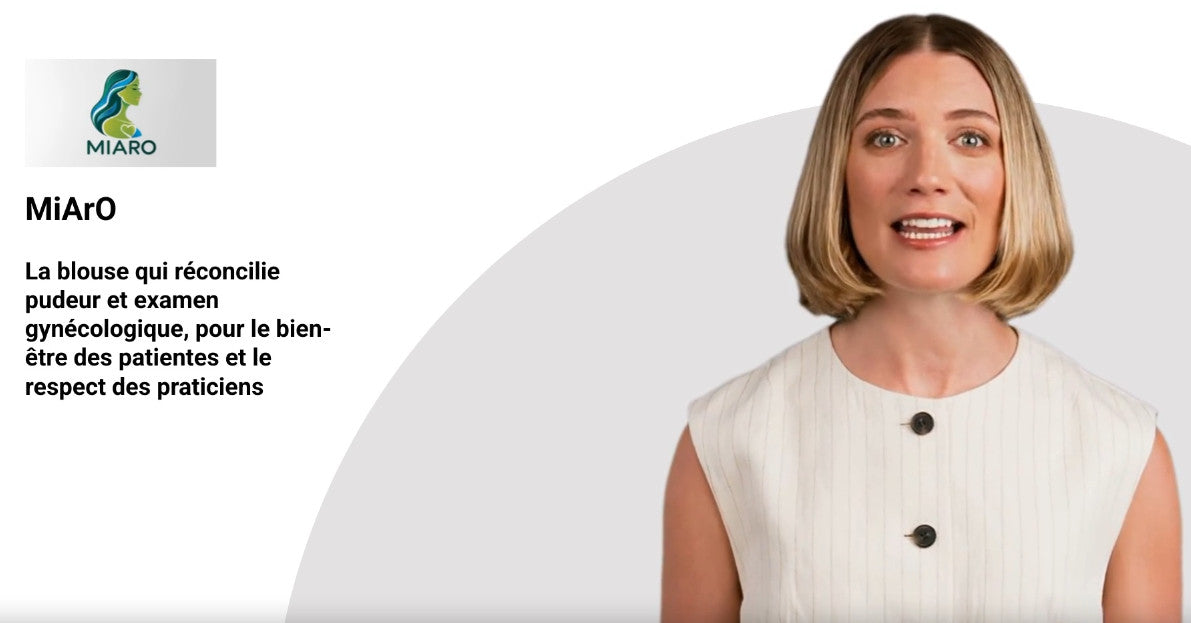 Charger la vidéo : Présentation de la blouse MIARO. Dispositifs de protection de l&#39;intimité lors des examens et actes médicaux.
MiArO – La blouse pensée pour le confort des patientes
et la sérénité des praticiens