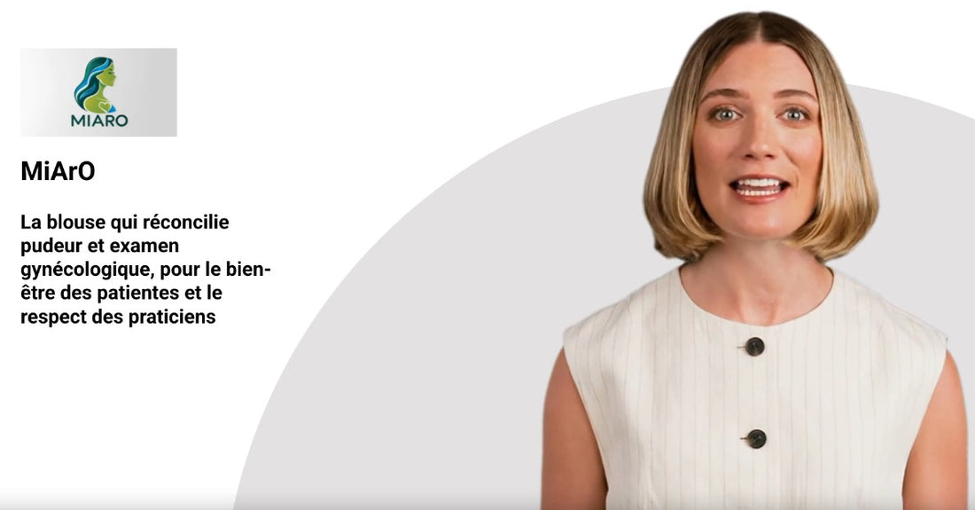 Présentation de la blouse MIARO. Dispositifs de protection de l'intimité lors des examens et actes médicaux.
MiArO – La blouse pensée pour le confort des patientes
et la sérénité des praticiens